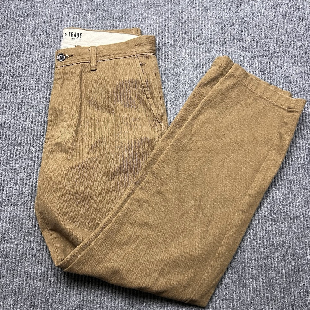 Line Of Trade The Officer Chino Pants 31x32 Herringbone Khaki Military Men's EUC